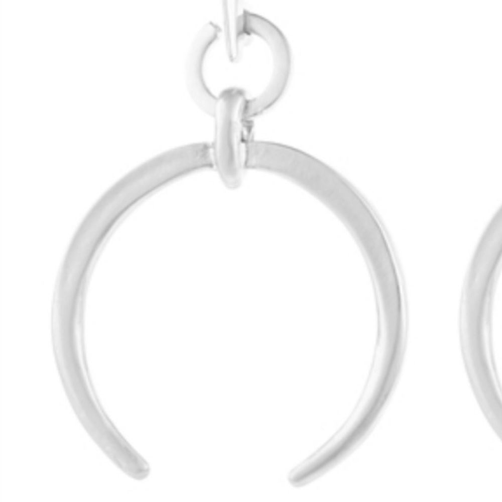 Crescent Moon Drop Earrings - Picture 3 of 4